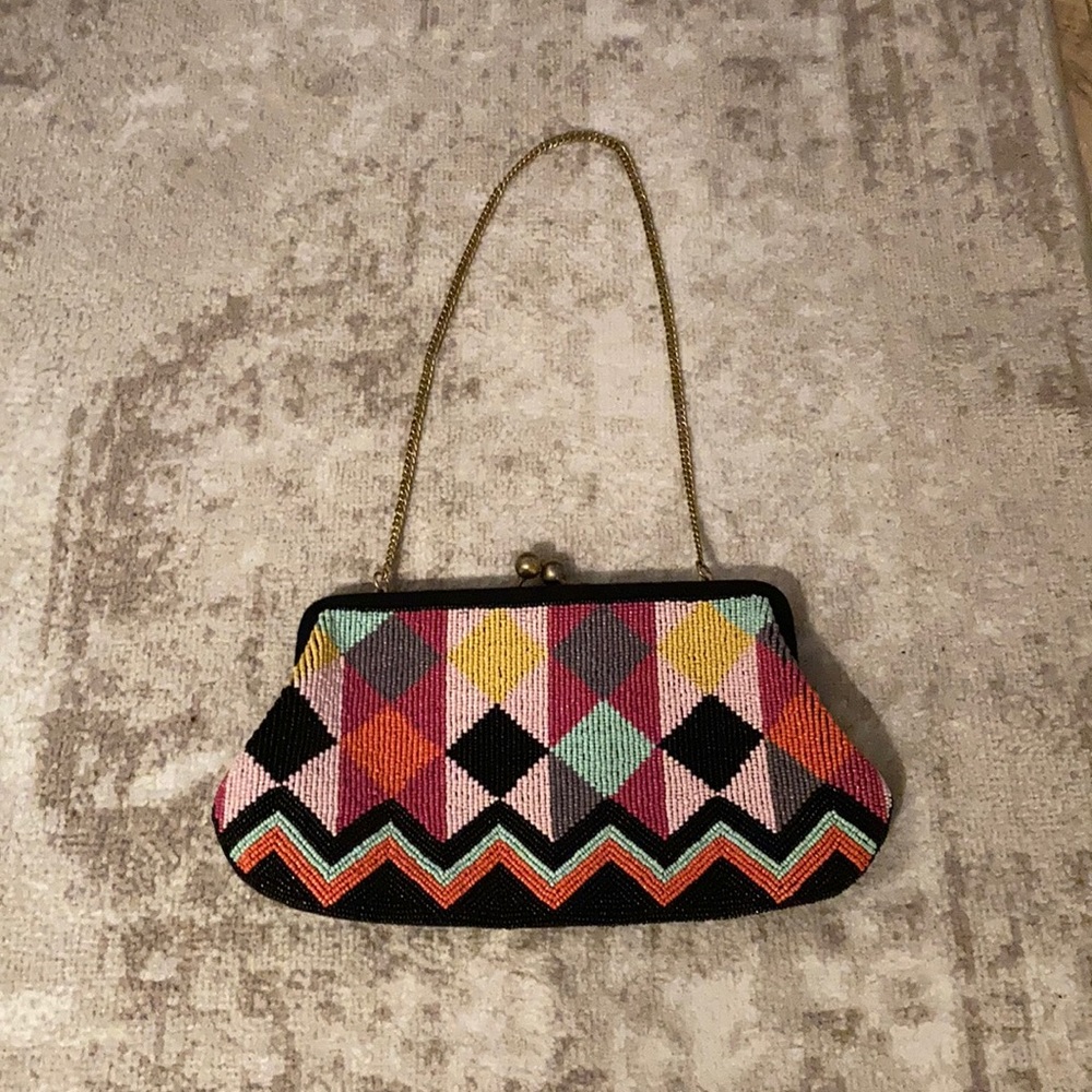 Clutch with gold chain